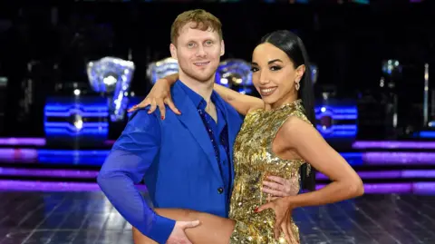 Getty Images Jamie Borthwick and Michelle Tsiakkas pictured during the "Strictly Come Dancing: The Live Tour 2025" photocall at the Utilita Arena Birmingham on January 16, 2025 in Birmingham
